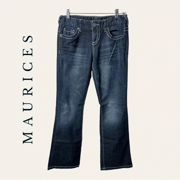 0847. MAURICES DENIM JEANS SIZE 3/4 REGULAR DARK WASH IN‎ COLOR - Picture 1 of 9